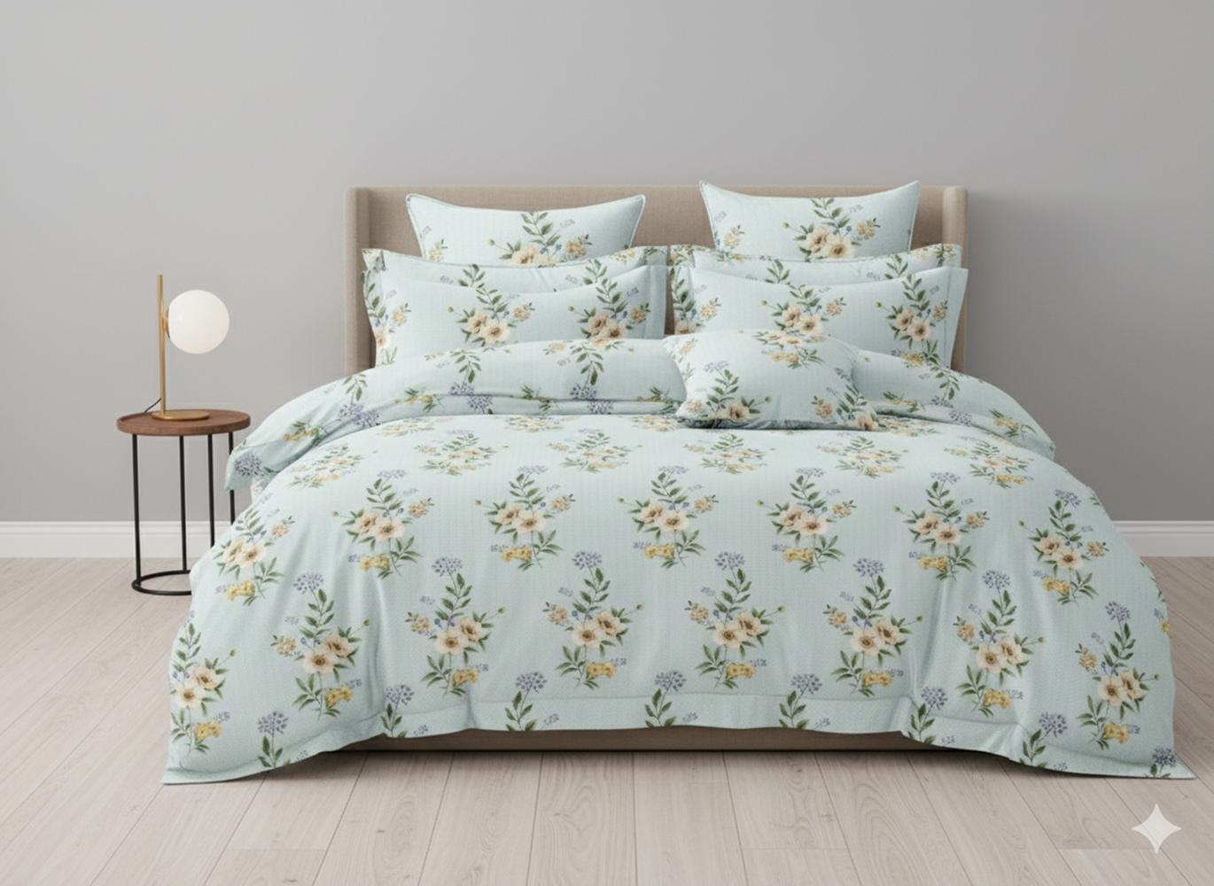 Rome Collection 240 TC Flat King Bedsheet with 2 Pillow Covers