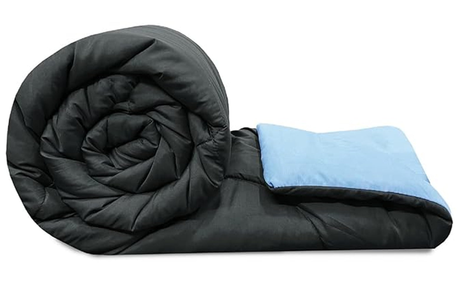 Solid Reversible Comforter | Microfiber Quilted | Black Blue