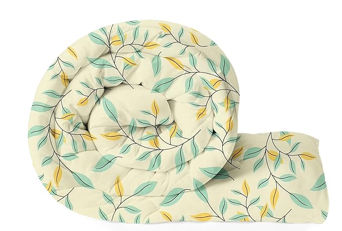 Microfiber Quilted Printed Comforter | Off White Floral