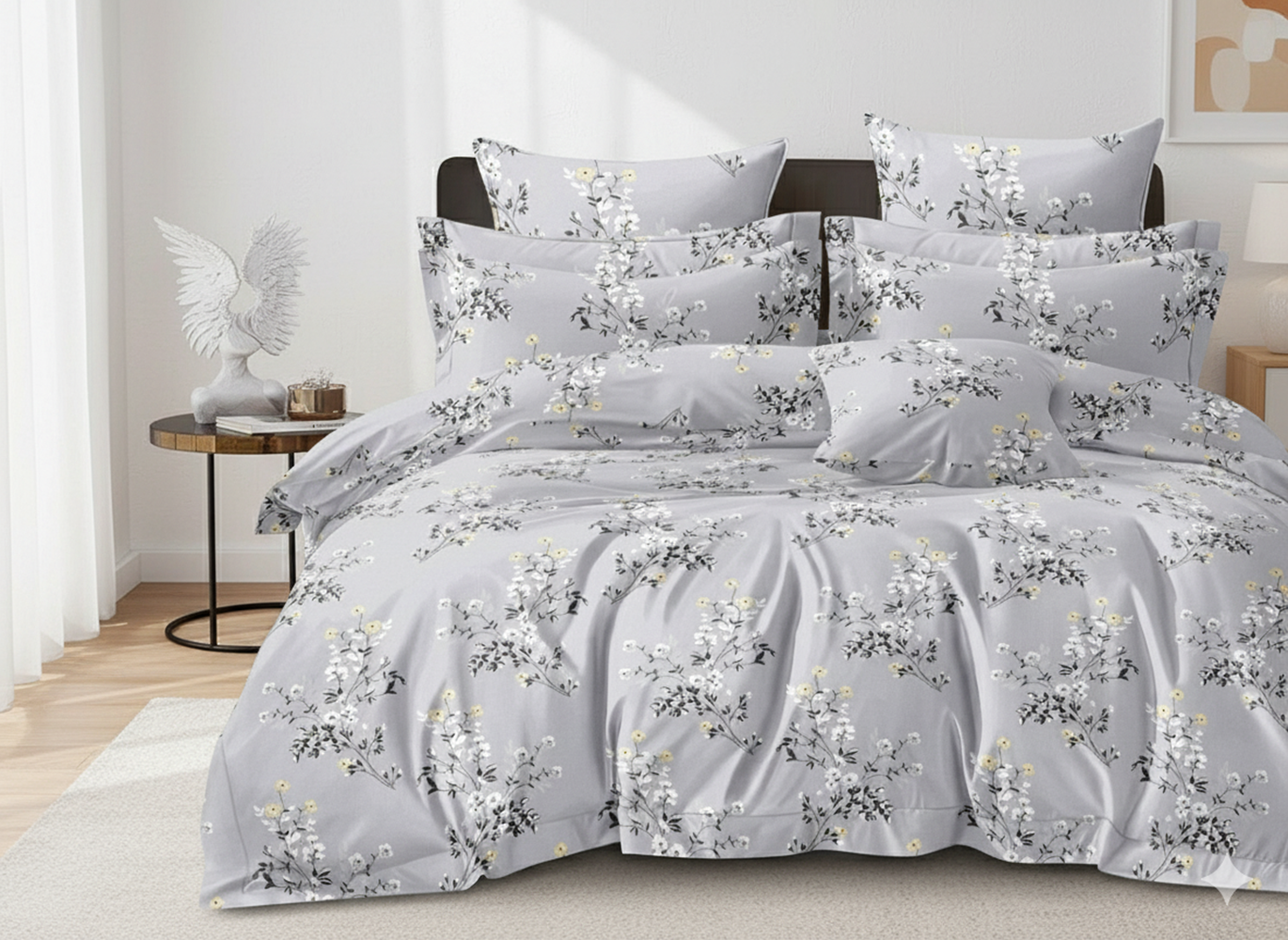 Rome Collection 240 TC Flat King Bedsheet with 2 Pillow Covers