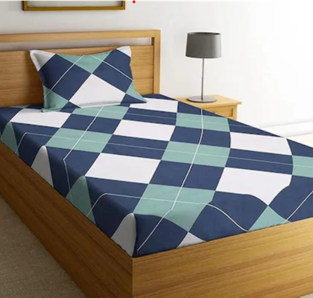 Rome Collection 220 TC Fitted Single Bedsheet with 1 Pillow Cover | BWG Check