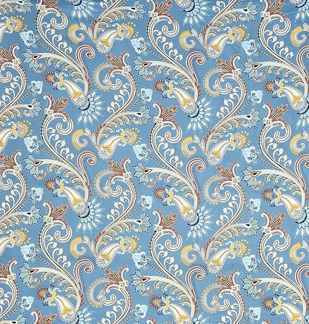 Coral Collection Fitted Double Bedsheet with 2 Pillow Cover | Blue Floral