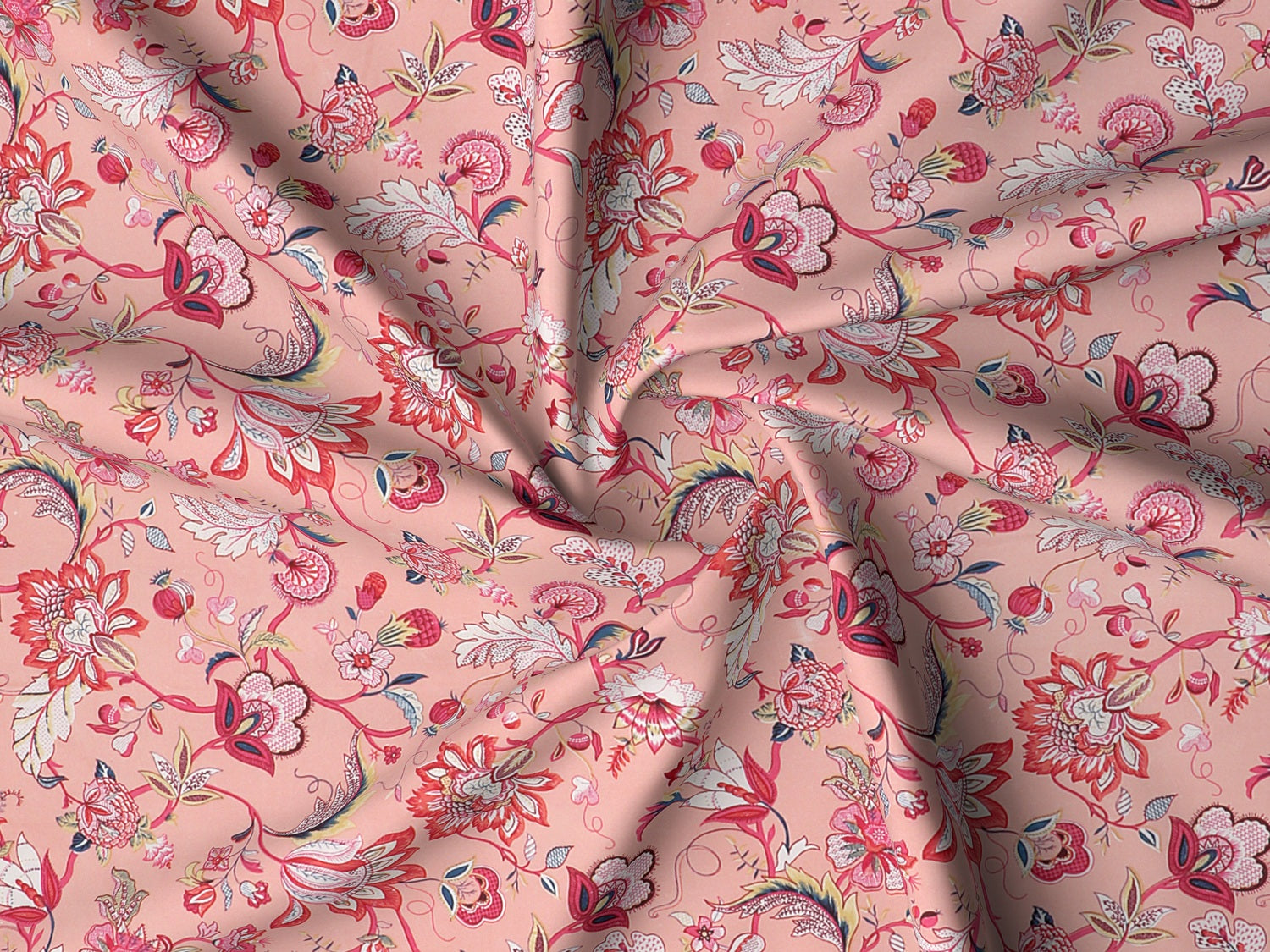 Fantasy Collection 180 TC Flat King Bedsheet with 2 Pillow Covers | Pink Floral