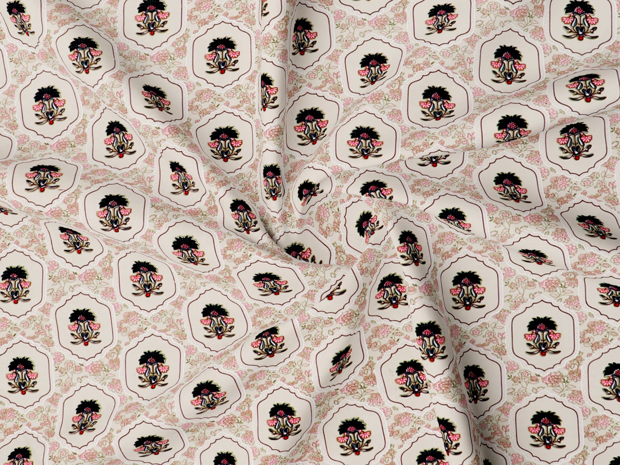 Fantasy Collection 180 TC Fitted Single Bedsheet with 1 Pillow Cover | Baby Pink Flower