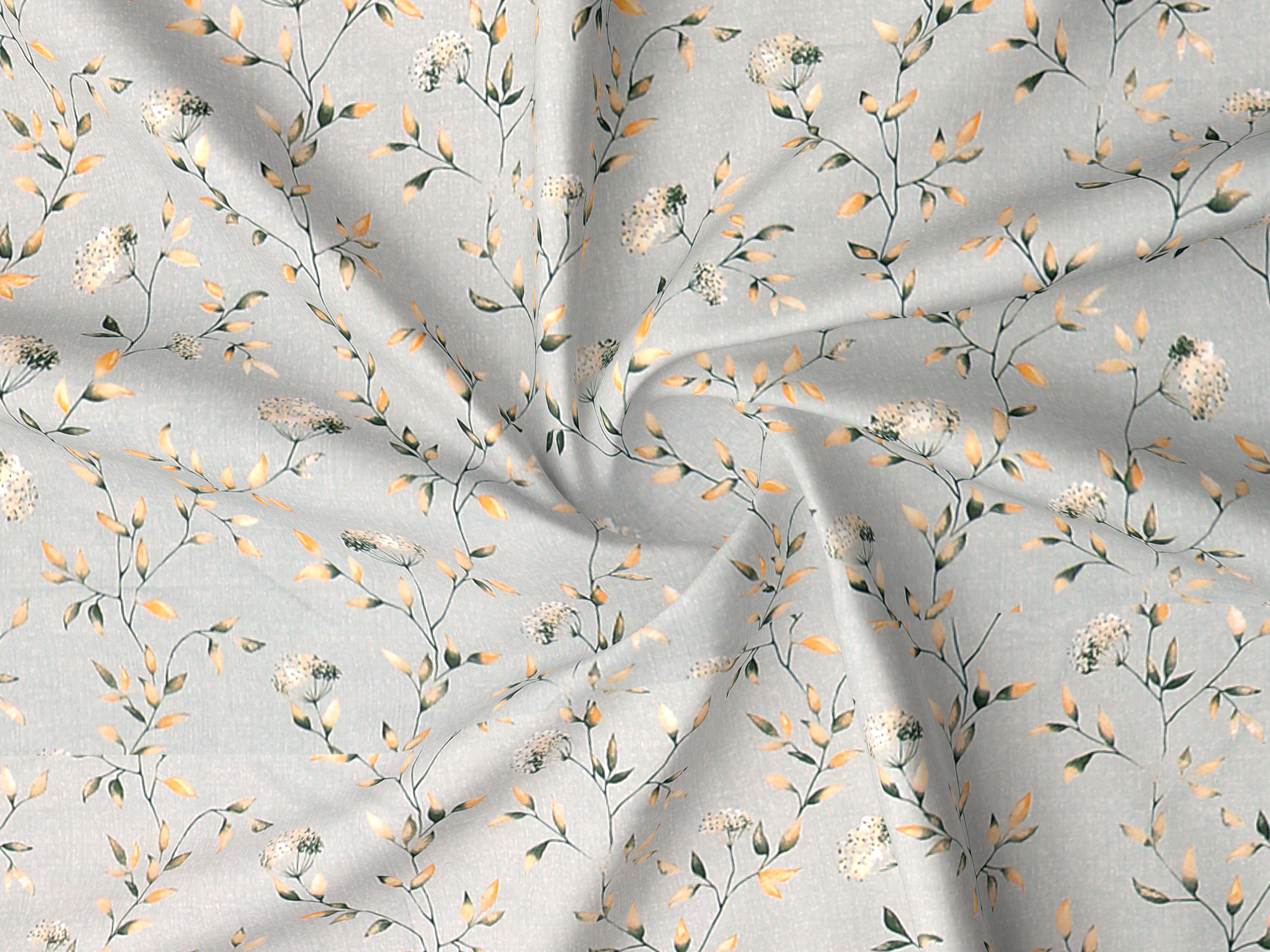 Rome Collection 220 TC King Bedsheet with 2 Pillow Covers | Grey Floral