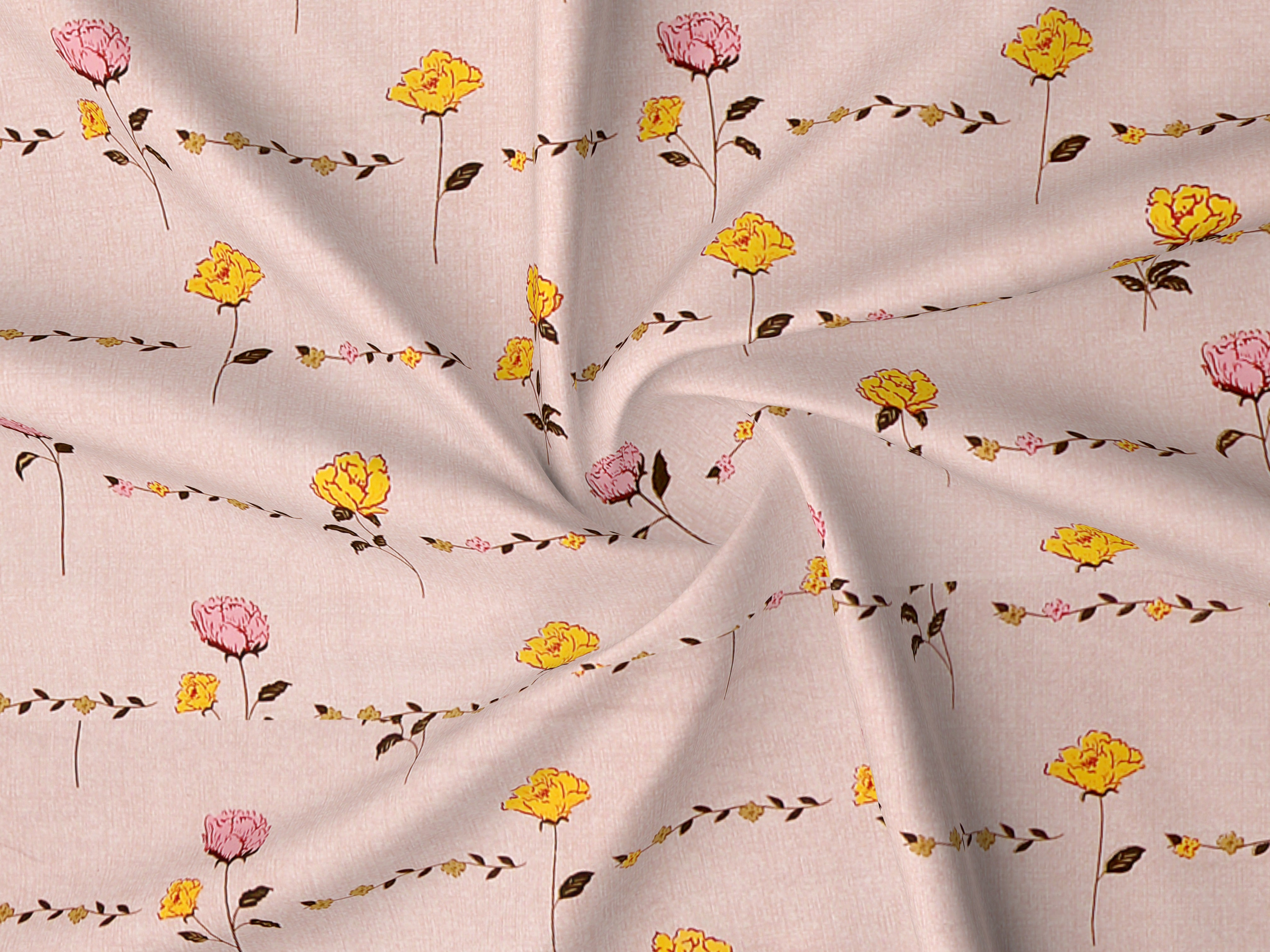 Rome Collection 220 TC King Bedsheet with 2 Pillow Covers | Pink Flowers