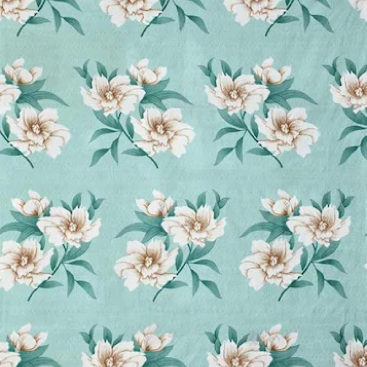 Duke Collection Cotton Blend Single Bedsheet with 1 Pillow Cover | Sea Green Floral