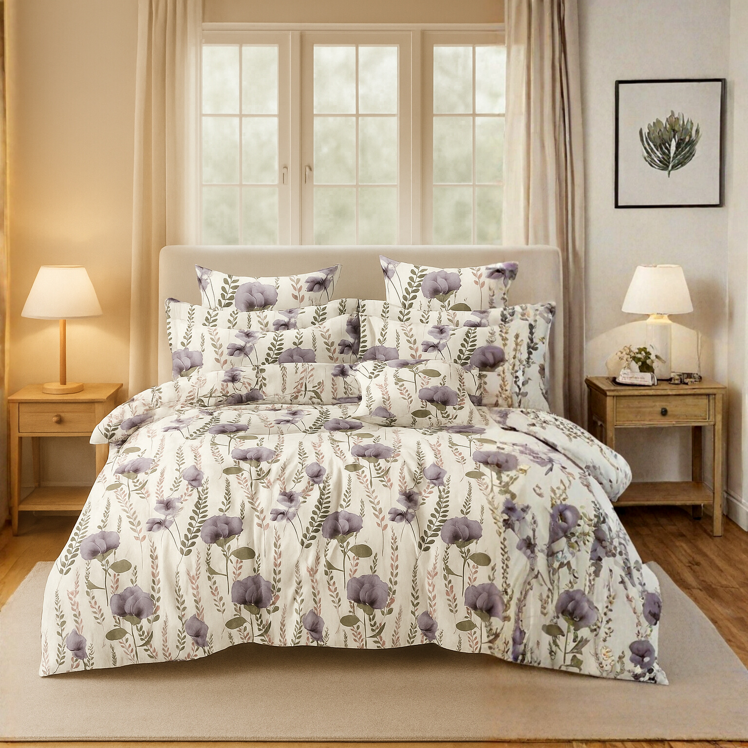 Rome Collection 240 TC Flat King Bedsheet with 2 Pillow Covers | Royal White