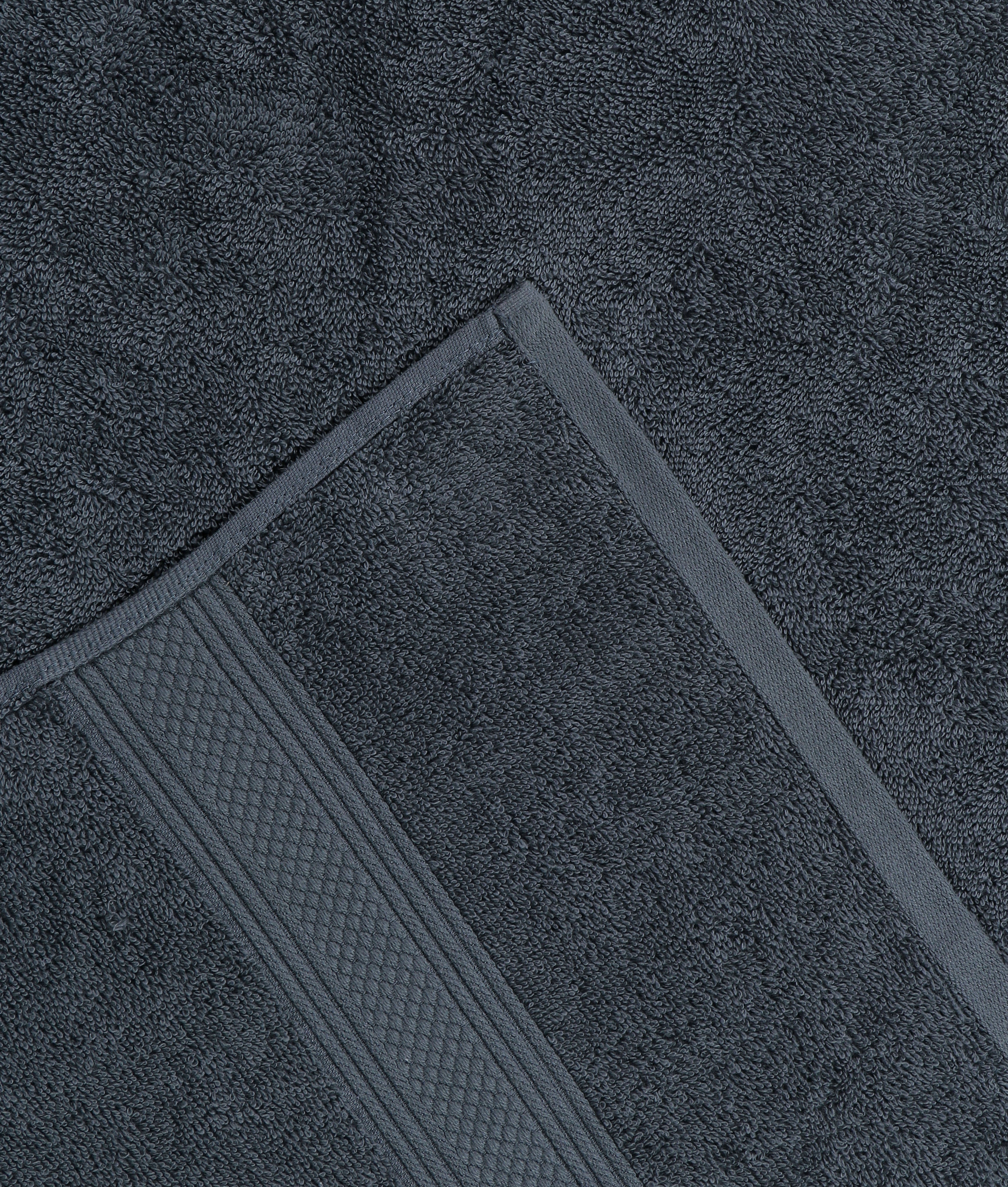 Rise N Shine 100% Cotton Towels | Large Size | Towel Set of 2 | Grey - Navy Blue