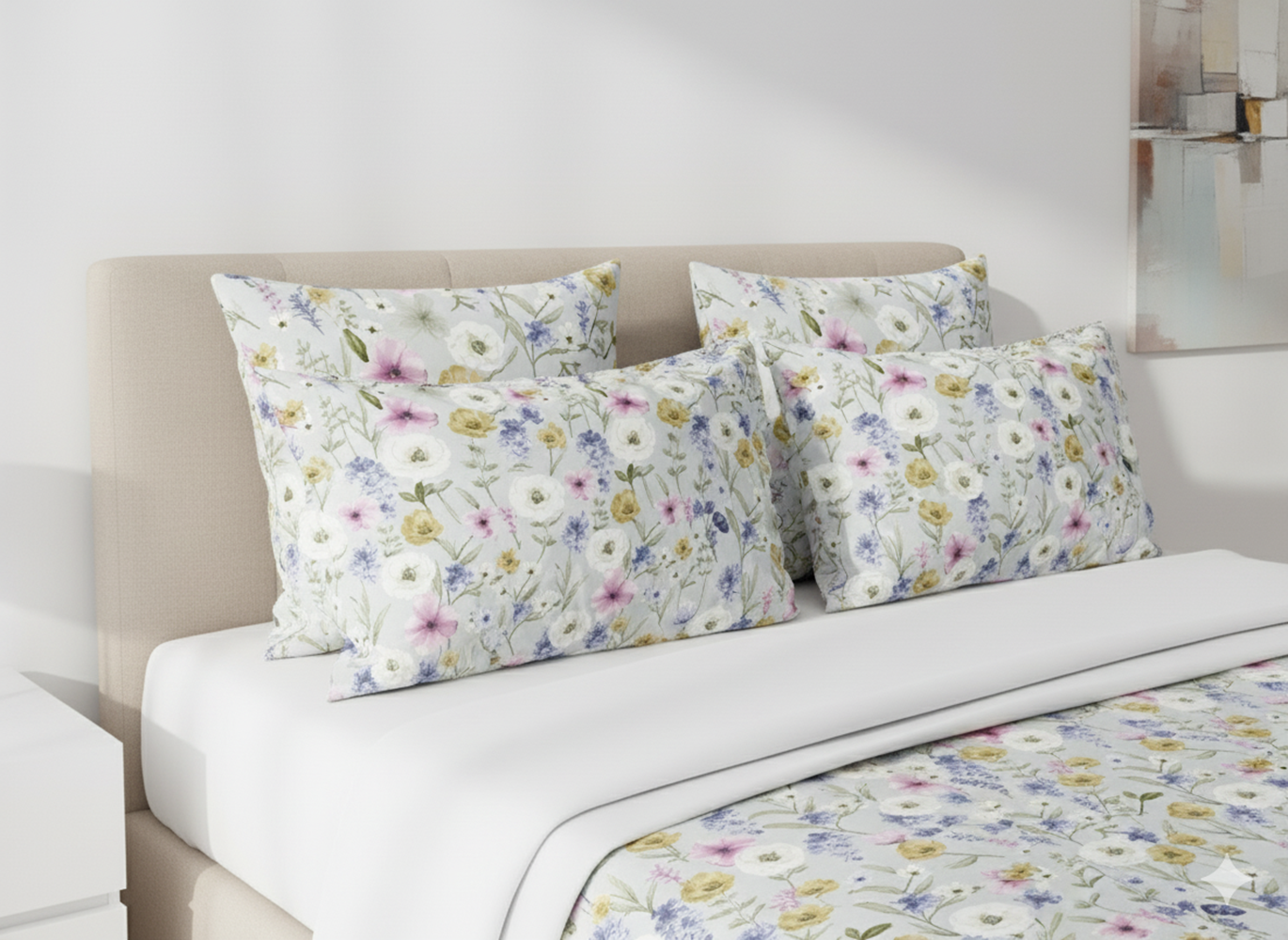 Rome Collection 240 TC Flat King Bedsheet with 2 Pillow Covers