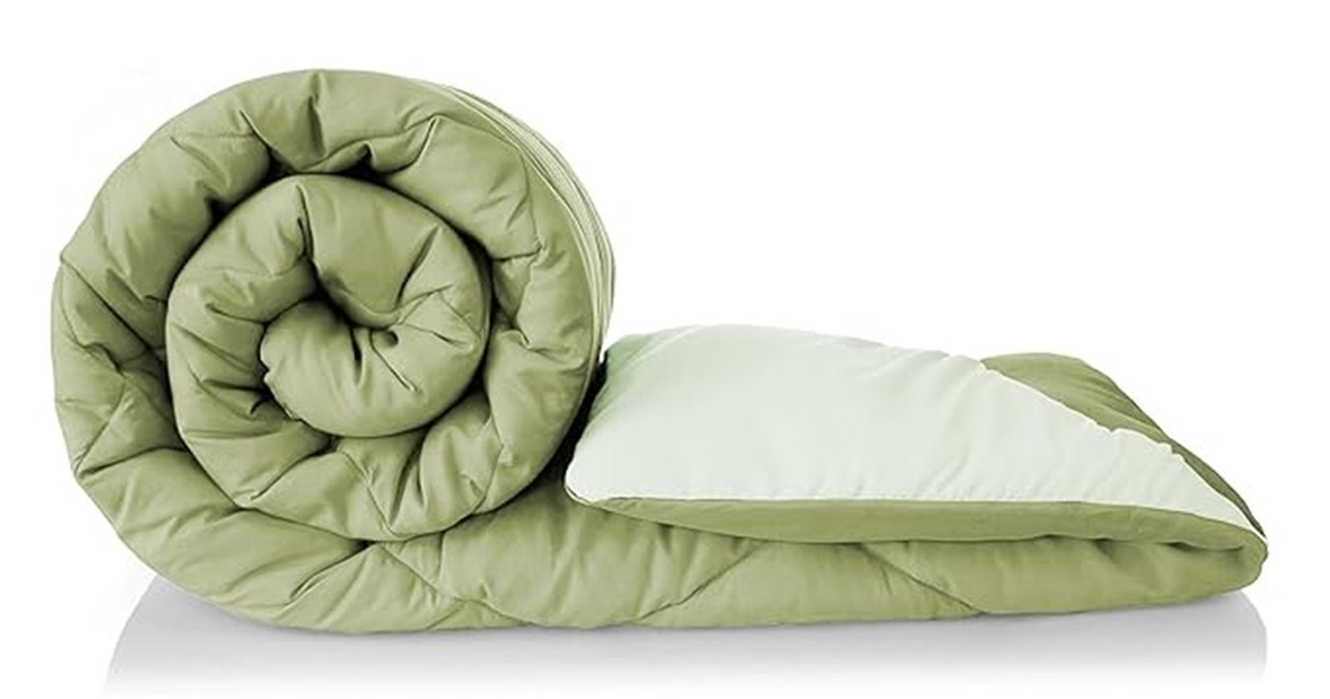 Solid Reversible Comforter | Microfiber Quilted | Green