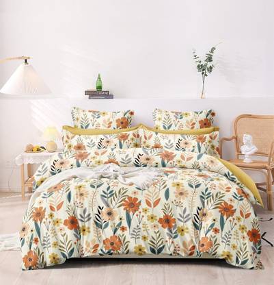 Rome Collection 240 TC Flat King Bedsheet with 2 Pillow Covers | Garden