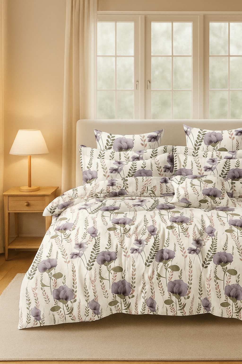 Rome Collection 240 TC Flat King Bedsheet with 2 Pillow Covers | Royal White