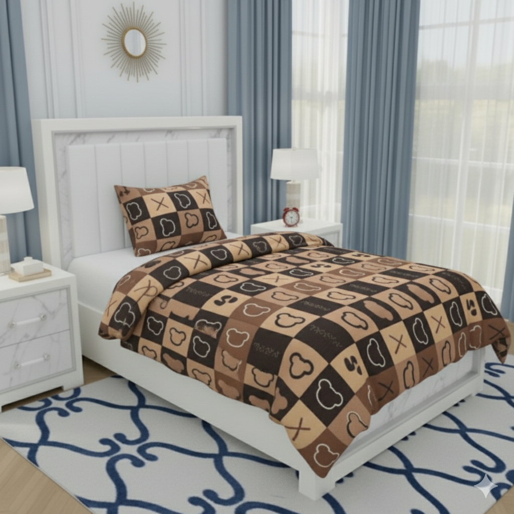 Polar Fleece Warm Winter Bedsheets with 1 Pillow Cover