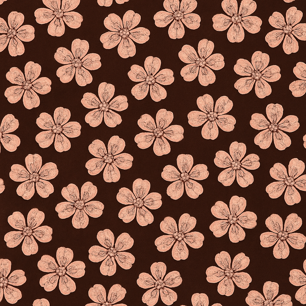 Duke Collection Cotton Blend Double Bedsheet with 2 Pillow Cover | Brown Flowers