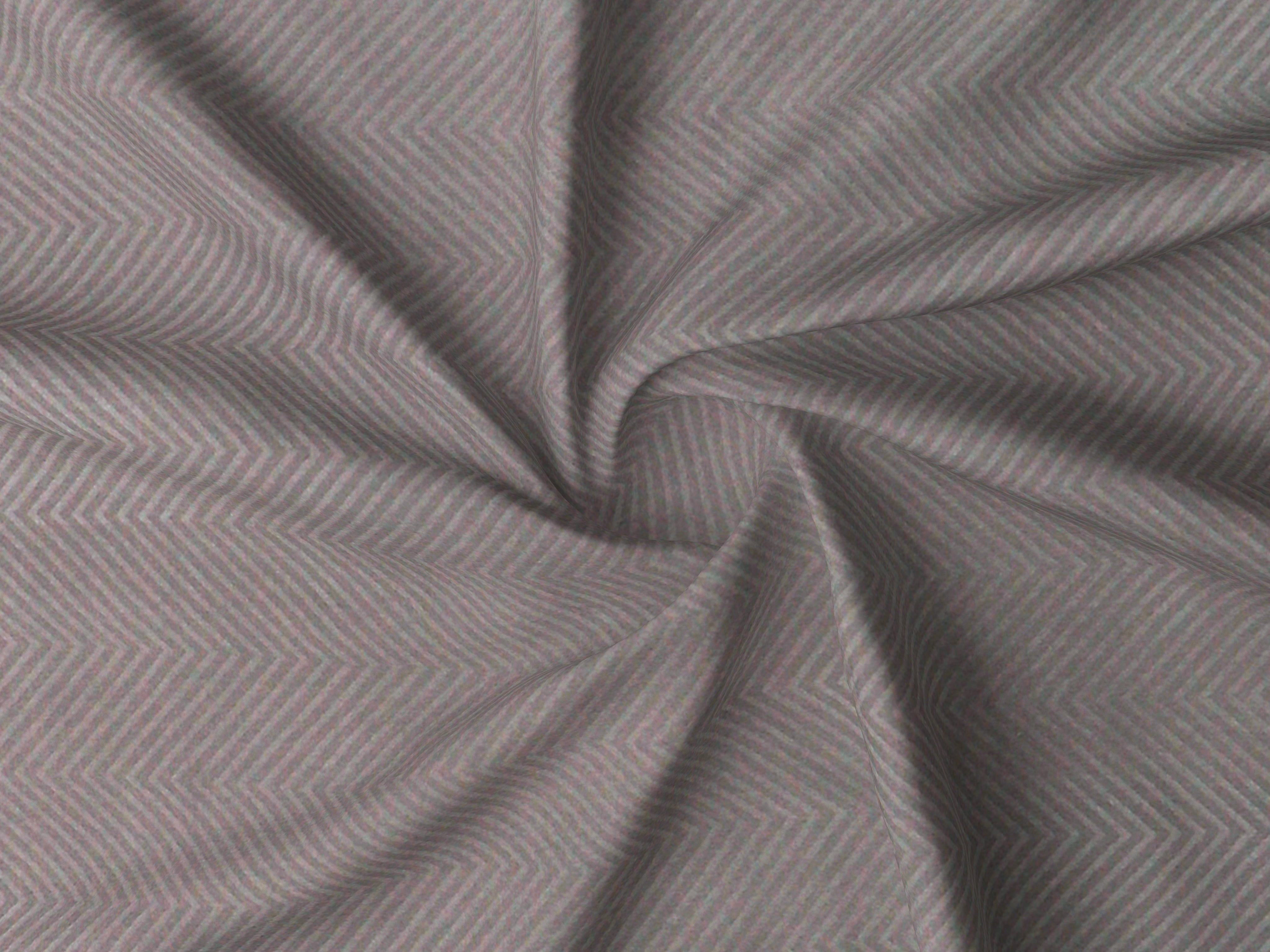Embossa Collection 240 TC King Bedsheet with 2 Pillow Covers | Grey ZigZag