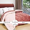 Solid Reversible Comforter | Microfiber Quilted | Red Pink